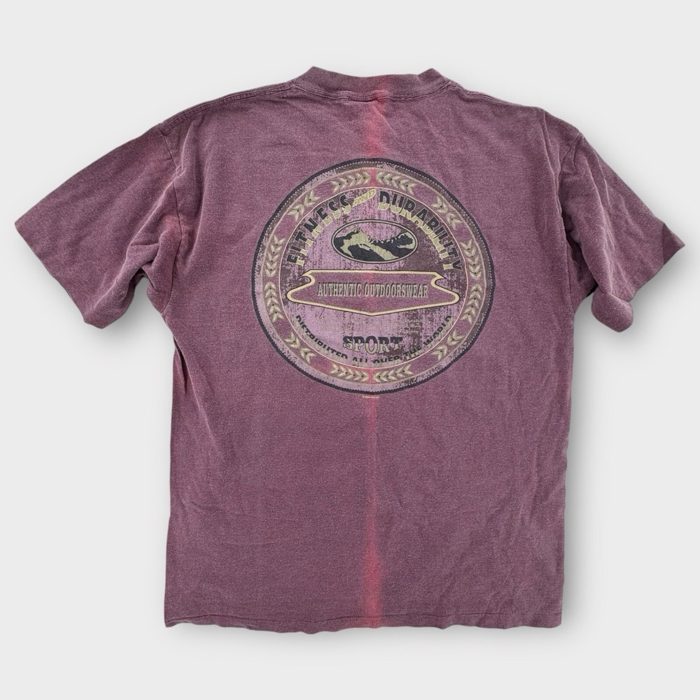 VINTAGE Cyrk Sport T Shirt Mens Large Faded Steamboat Colorado Fitness Gym 90s